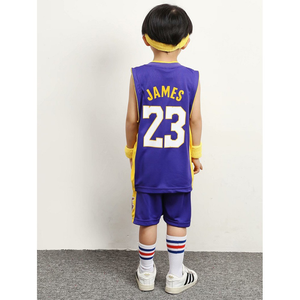 Jerseys de baloncesto Lakers James # 23 Set para niños y niñas pantalones cortos deportivos conjuntos de verano trajes de entrenamiento ropa de secado rápido Jersey ventilador sudadera 