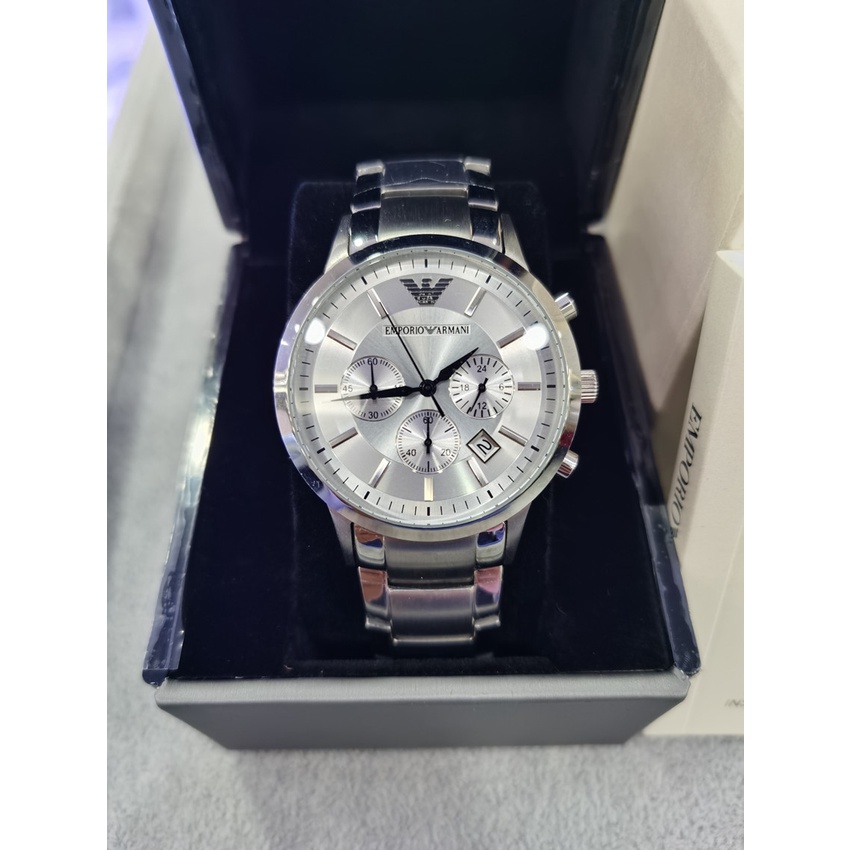 Original Emporio Armani Classic Cronógrafo Plata Dial Acero Multi @-Reloj  De Función De Moda Para Hombre 43mm AR2458 | Shopee Chile