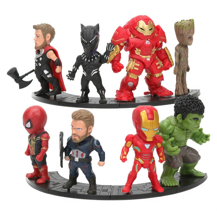 8 Piezas Juego De 8 10cm Figura De Avengers Thanos Ironman Hombre Arana Hulkbuster Pantera Negra Shopee Chile