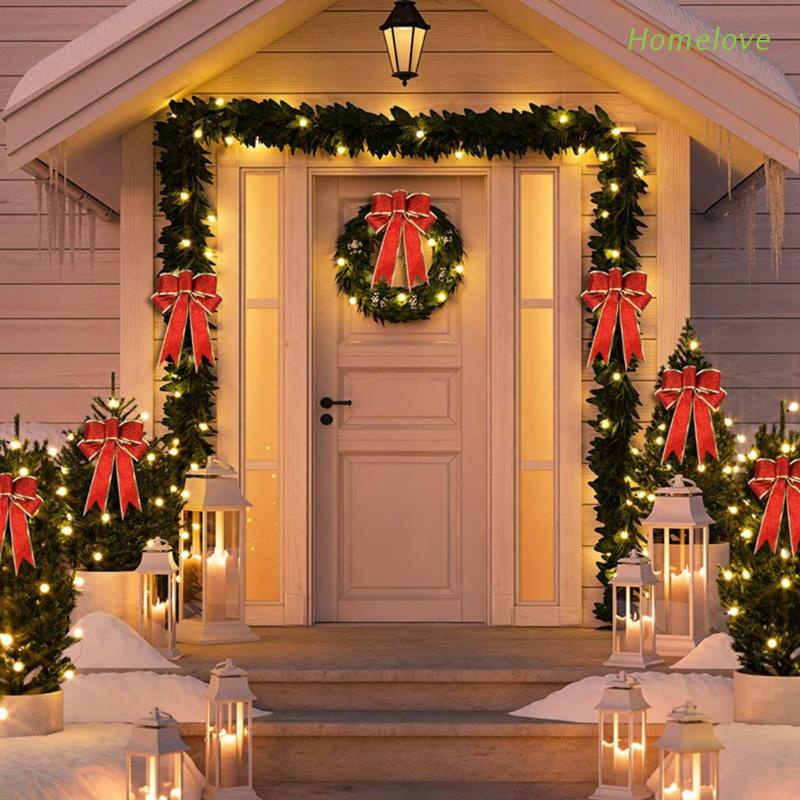 8 Piezas Decoraciones de Arco de Navidad Brillo de Arcos de Cinta de Navidad Lazos de Navidad Grandes Lazos de Cinta Decoración de Árbol de Navidad para Árbol de Navidad para Árboles de Navidad 