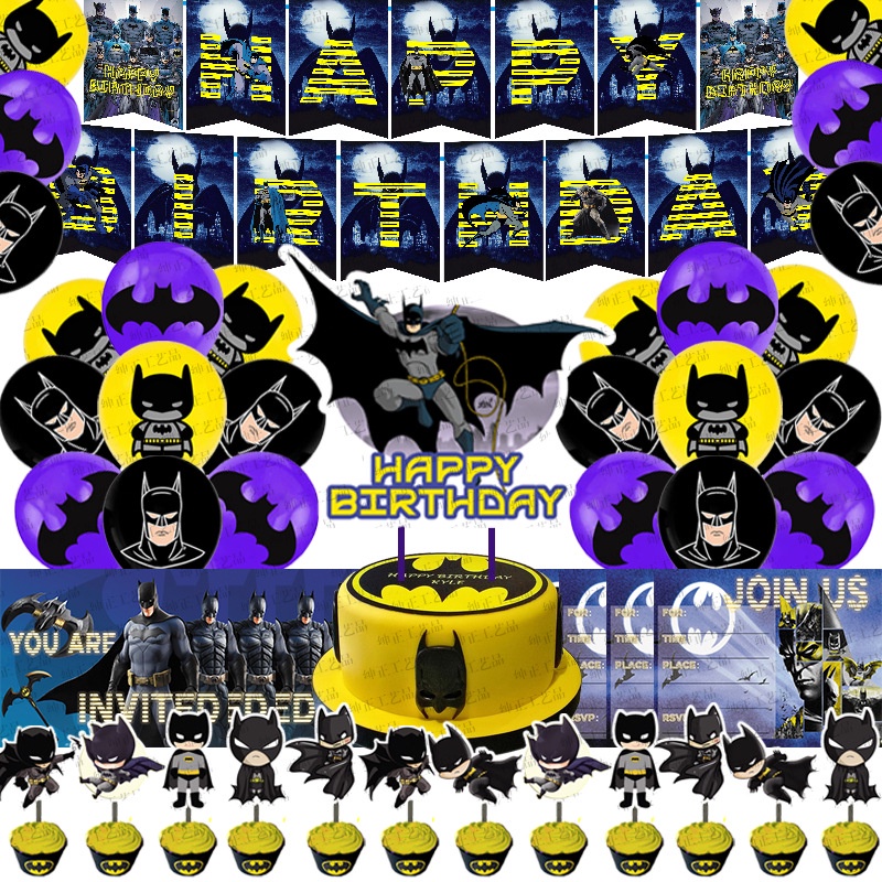 marvel los vengadores superhéroe batman fiesta temática conjunto niños bebé  fiesta de cumpleaños necesidades bandera globo fiesta necesidades niños  regalos celebrar fecha de nacimiento celebrar fecha de nacimiento | Shopee  Chile