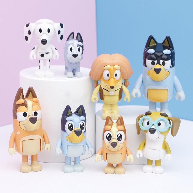 Bluey, Extended Heeler Family Pack, Inch Figures, Bluey, Bingo, Socks