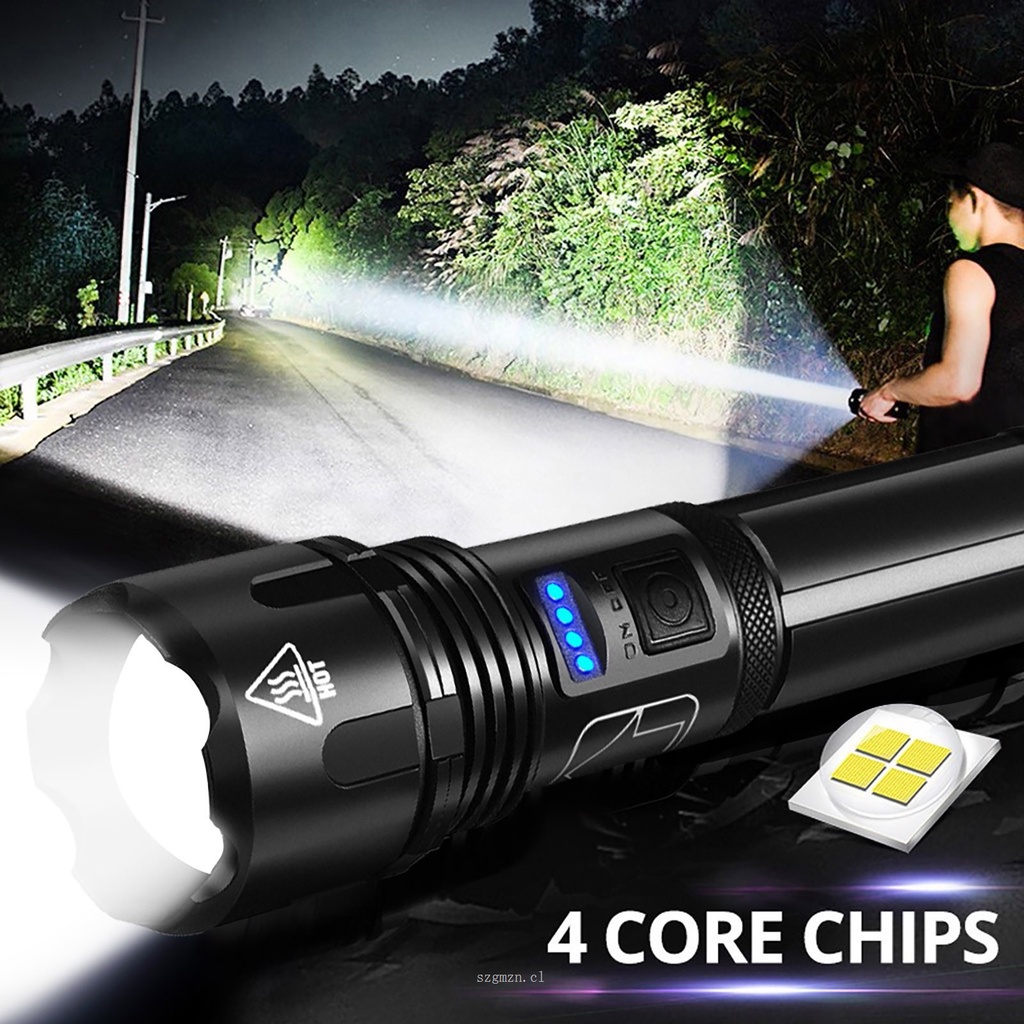 Potente linterna linterna recargable impermeable LED linterna de caza