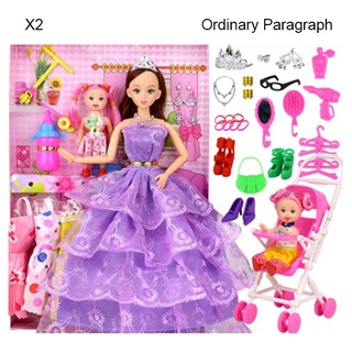 Juego De Munecas Barbie 58 Piezas Con 6 Vestido Y 1 Muneca De Bebe Reemplazable Princesa Casa De Juego Conjunto Kit De Juguete Para Ninas Ninos Shopee Chile