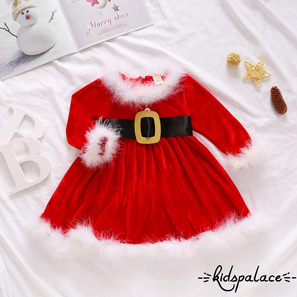 Ropa Vestidos Disfraz de Navidad para Niño Niña Traje Mameluco Vestido de  Terciopelo Suave Cálido para Fiesta Navidad Año Nuevo 0-4 Años  