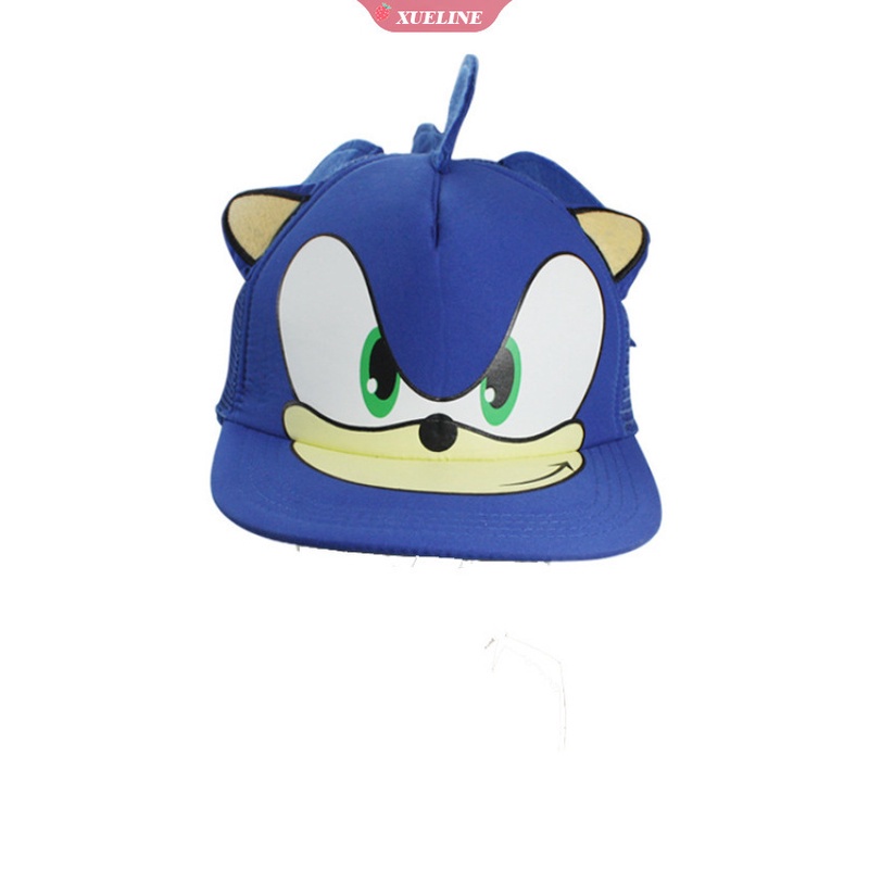 So_nic Favor Baseball Hat Sonics Cosplay Head cap Cartoon Youth Blue Hat for Party Favor Supplies Ginkago Halloween Cosplay Hat The_Hedgehogs Theme 
