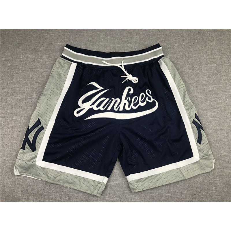 shorts 2021 YANKEES Bordado Bolsillos Baloncesto Pantalones Cortos