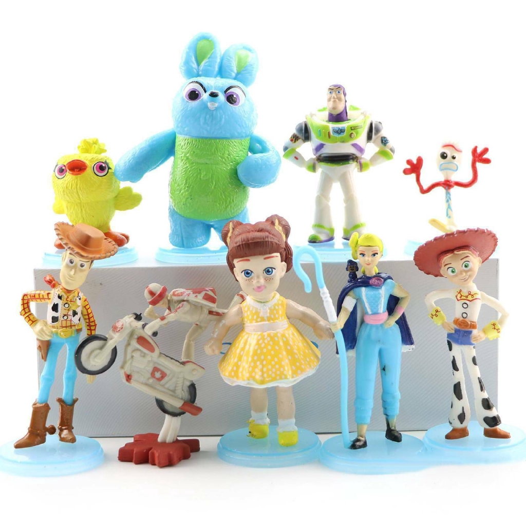 9PCS Toy historia Woody Jessie Bo Peep 4 Figura De Acción De Pvc Muñeca Niños Cake Topper 