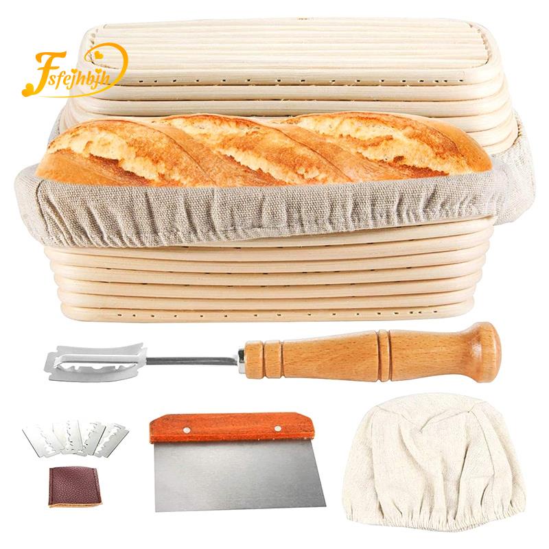 Juego de cestas ovaladas para hacer pan de 10 pulgadas 2 unidades 