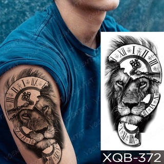 negro brújula león tatuajes temporales para hombres mujeres adultos  realista falso tigre cráneo cruz tatuaje sticker mitad | Shopee Chile