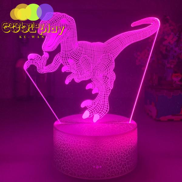 QiLiTd Lámpara de Noche de Atmósfera Modo RGB LED Lámpara de Mesa 3D Dinosaurios Rugby con Control Remoto Sensor Tacto Navidad Regalos de Mujer Bebes Hombre Niños Amigas Decoracion Cumpleaños 