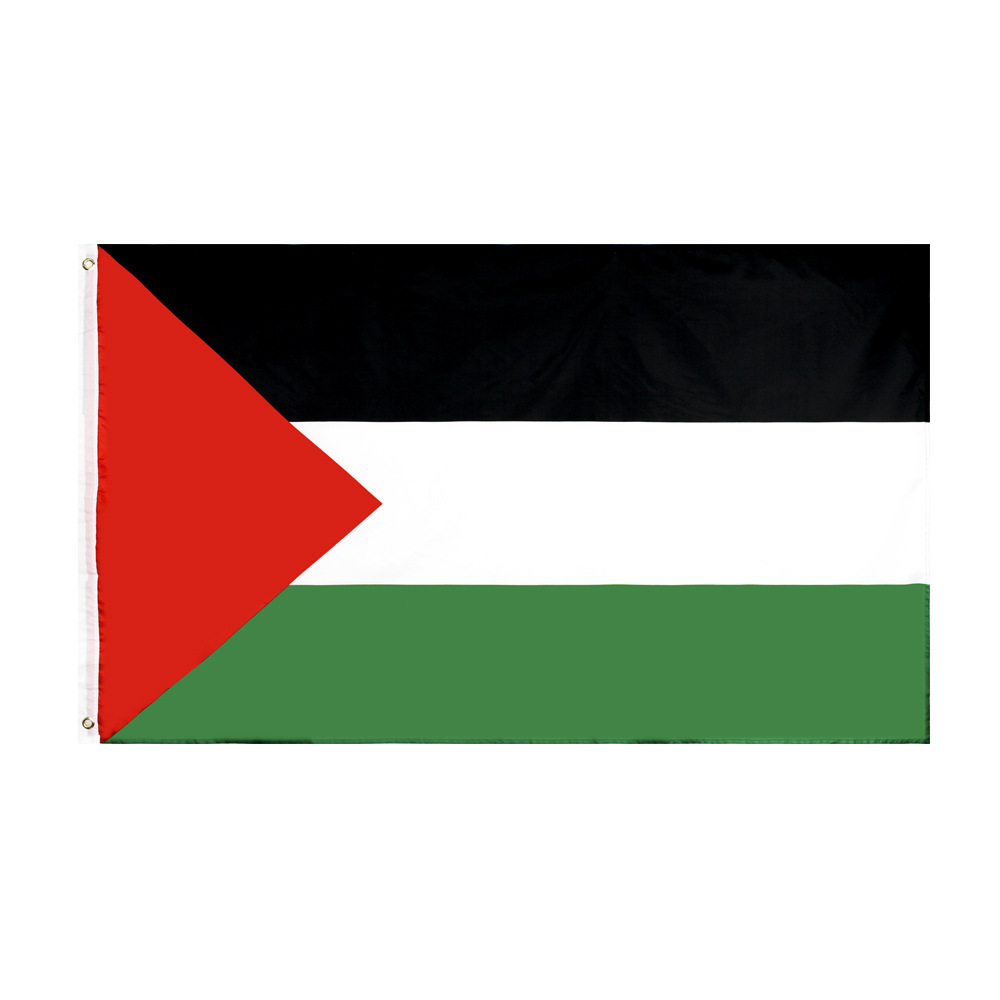 IUwnHceE 3x5 pies de la Bandera Nacional de Palestina Colorido y UV Fundido Bandera de impresión Digital Resistente Superior de poliéster con Anillos de Metal para Uso en Interiores o al Aire Libre 