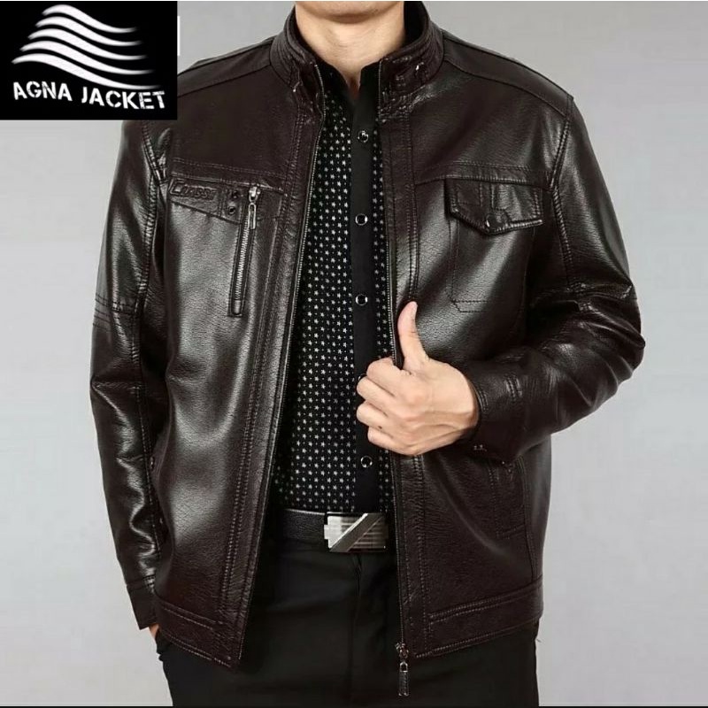 de cuero para hombre/chaqueta de hombre/chaqueta de larga para adultos | Shopee