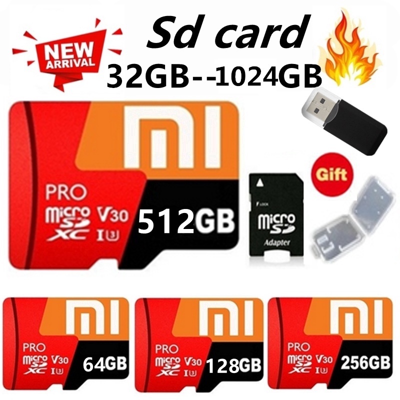 128 GB Tarjeta Micro SD de 128 GB/256 GB/400 GB/512 GB/1024 GB de memoria de alta velocidad Clase 10 Micro SD SDXC con adaptador 