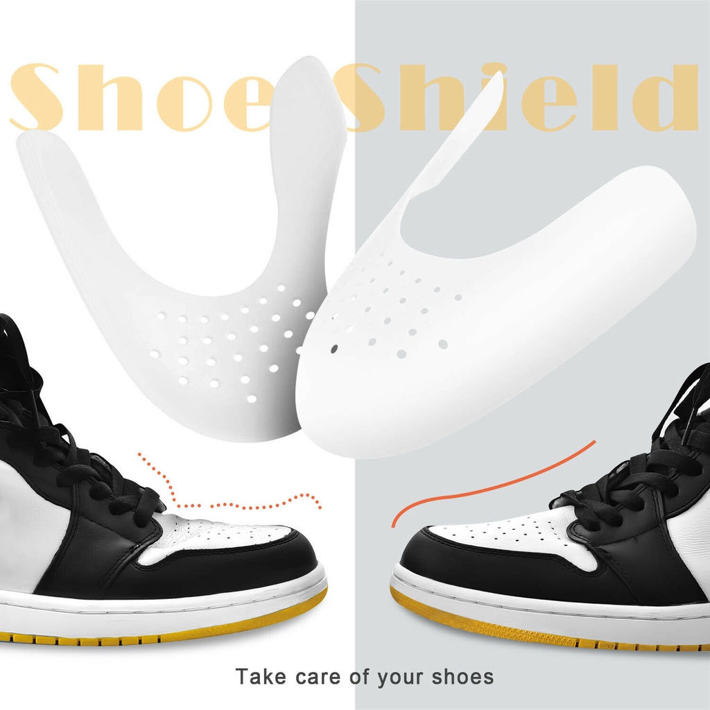 5 pares de protectores de zapatos para zapatillas color blanco protectores de pliegues POFET universal para evitar las arrugas de los dedos de los pies contra las arrugas UK 6-12.5/ EU 40-46 