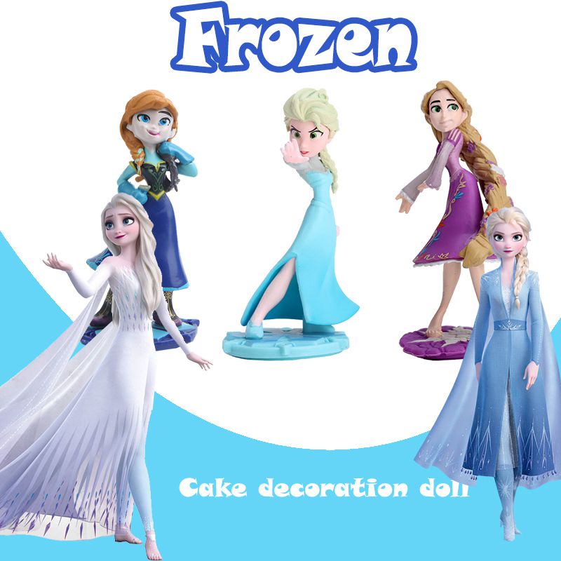 Mini Muñecas De PVC Decoraciones Para Pasteles Frozen Anna Aisha Rapunzel  Péndulo Juguetes Para Niños Artículos Decorativos | Shopee Chile