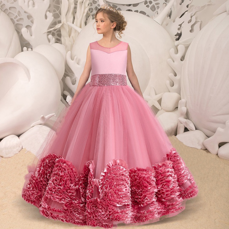 Nuevo 2022 Formal Esponjoso Princesa Vestido De Niños Vestidos De Fiesta De  Baile Para Niñas Disfraz De Flor Novia Noche 10 12 Años | Shopee Chile