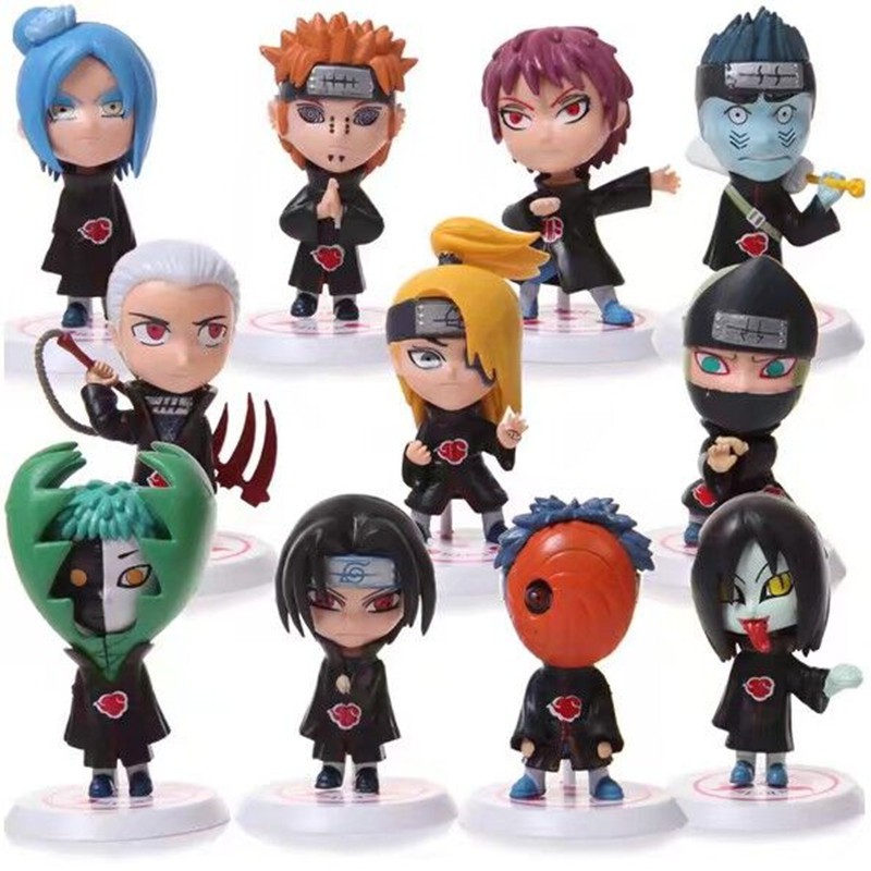 11 Unids/set Anime Naruto Figuras Gaara 