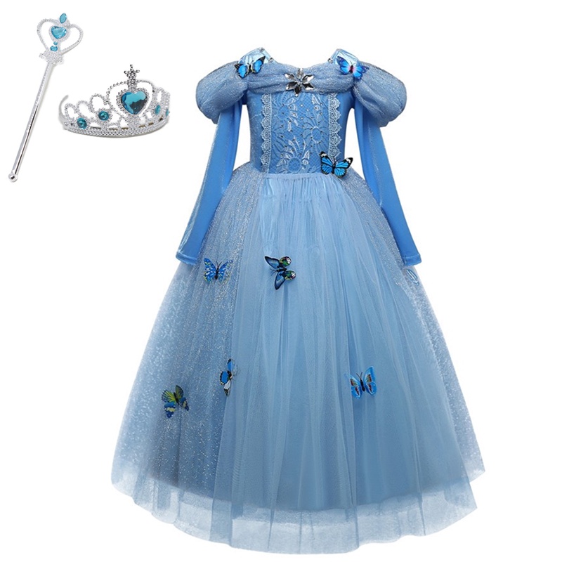 Niñas Princesa Cenicienta Mariposa Disfraz De Halloween Para Niños Vestido de vestido de fantasía 