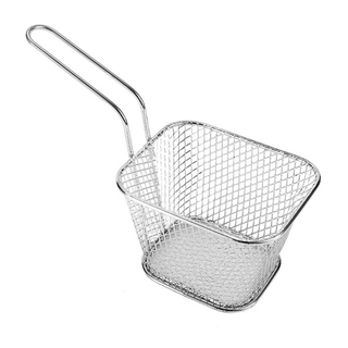 Cesta profesional Rectangular de acero inoxidable para papas fritas