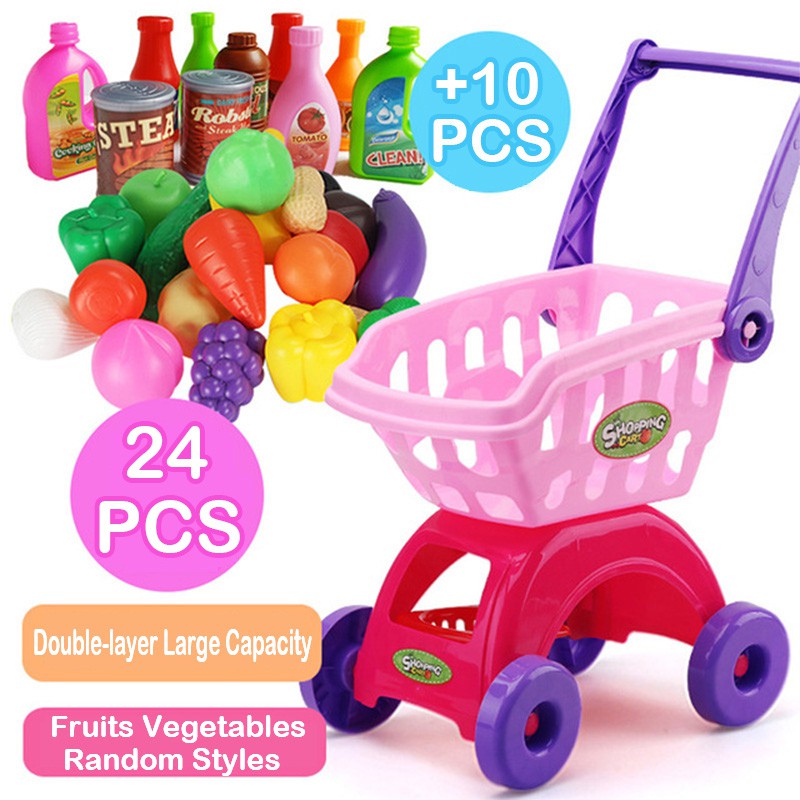 Ecoiffier carro de compra con frutas verduras & supermercado carro niños Juguete Nuevo 