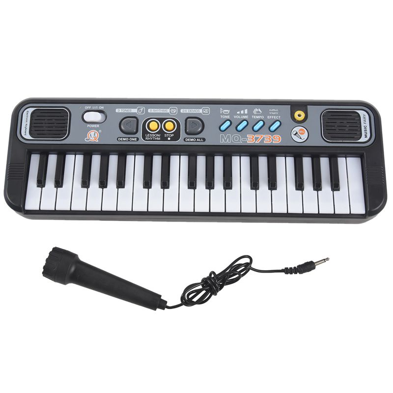 VGBEY 37 Teclas Teclado electrónico Multifuncional Mini Piano con diseño Compacto Sonidos y ritmos múltiples Juguete Educativo Musical con Mini micrófono Ideal para niños 