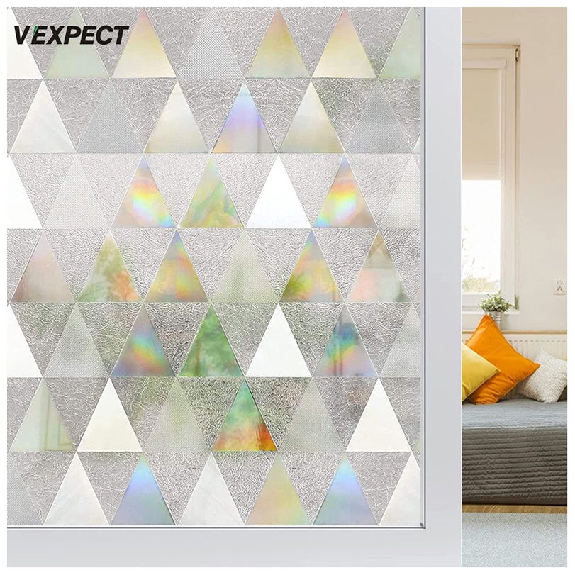 44,5 x 200 cm Vinilo Decorativo 3D Anti UV Semitransparente Sin Adhesivo Autoadhesivo Electrostático UMI  Brand Vinilo para Ventanas Mosaico Semiprivado 