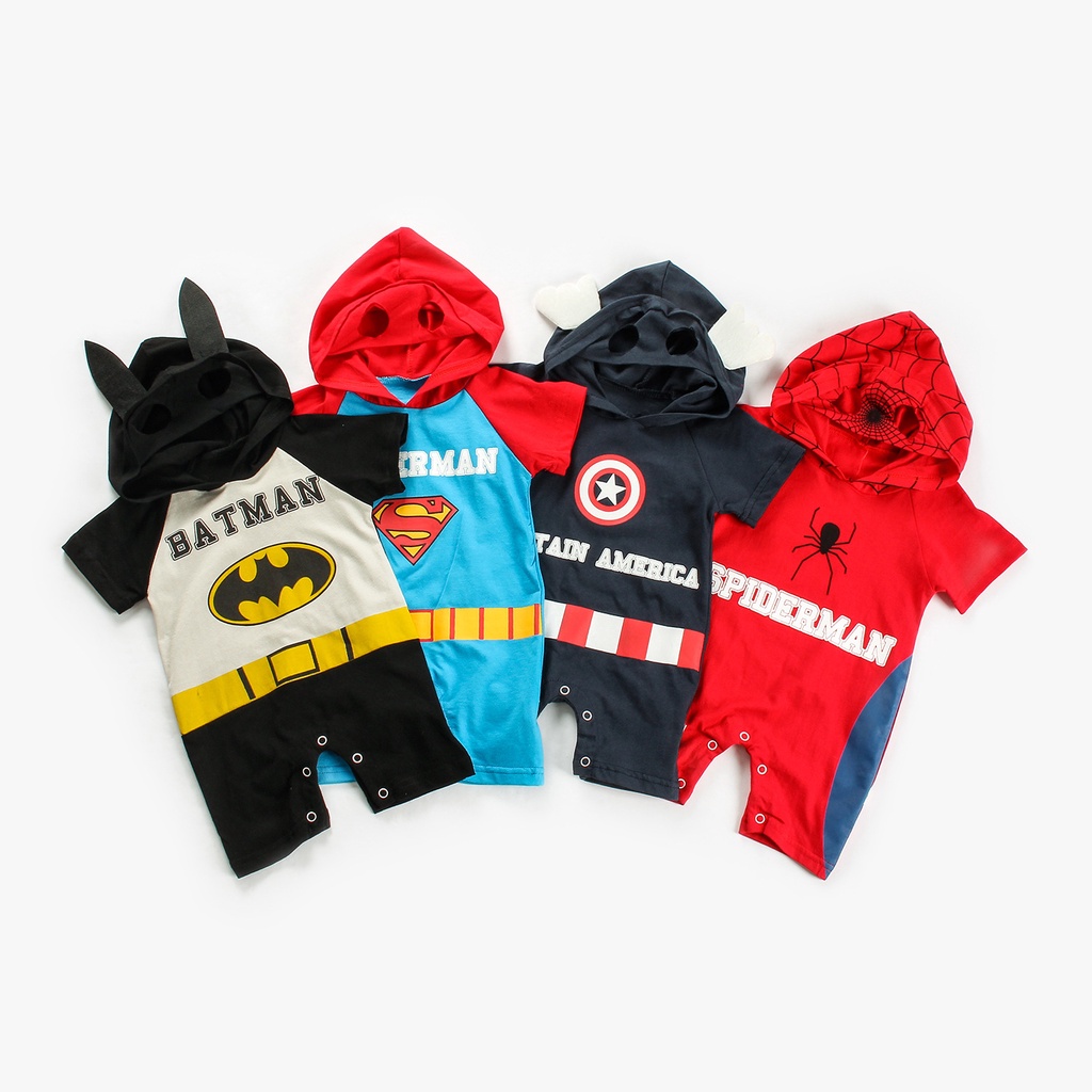 Bebe Mameluco Disfraz De Anime Cosplay Batman Spiderman De Dibujos Animados De Los Ninos Mono De Verano De Manga Corta Mameluco Recien Nacido Bebe Ninos Ropa Shopee Chile