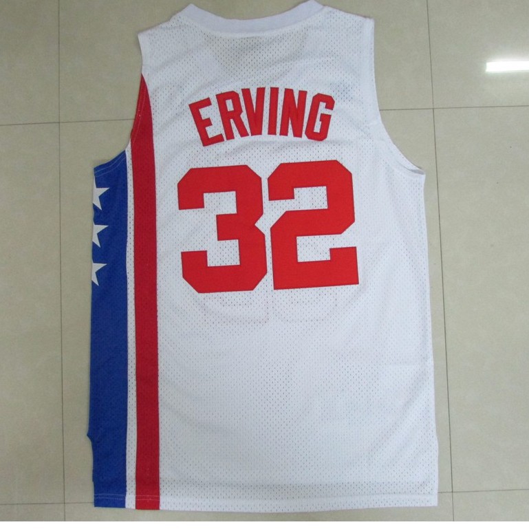 Retro Julius Erving #32 New York Nets Camiseta Jersey Baloncesto Cosido Blanco 