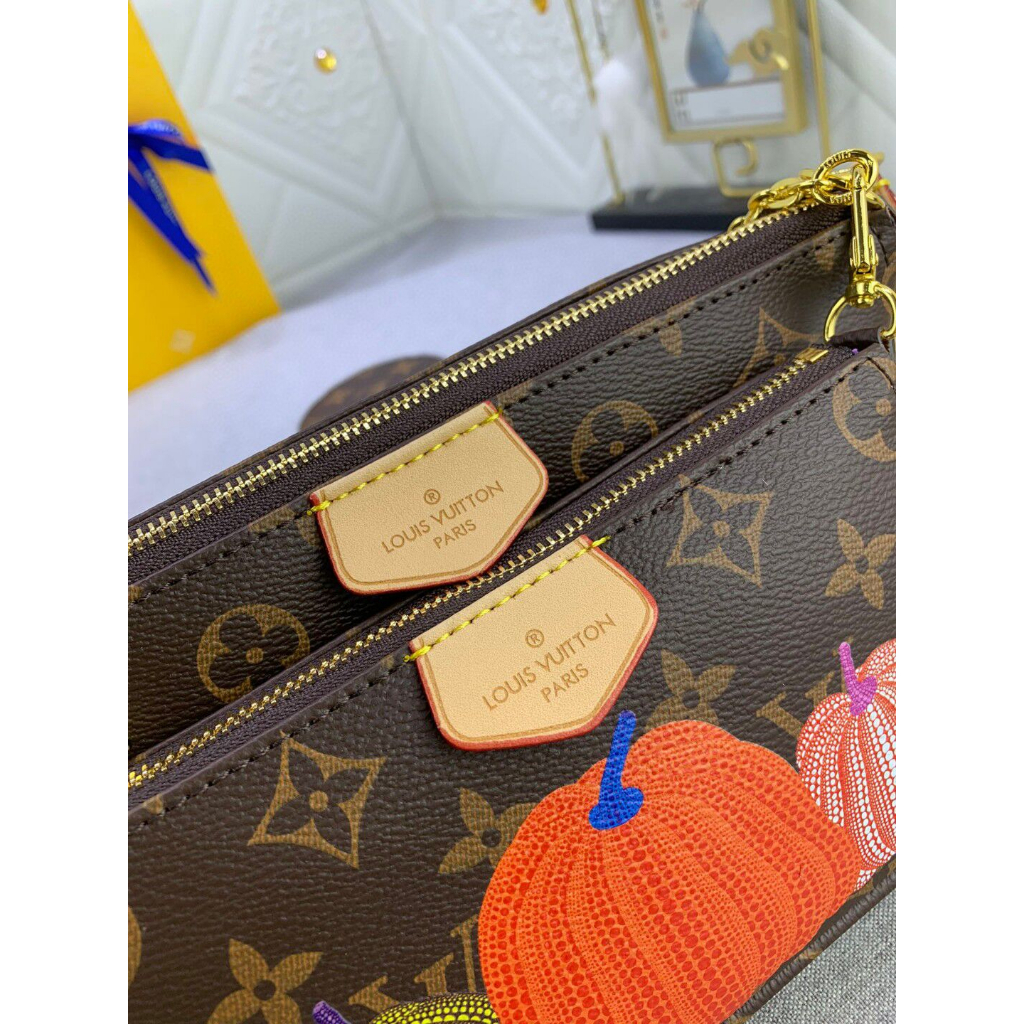 Bolsa De Mano Con Caja De Cuero Genuino Para Mujer tas Louis Vuitton , LV  YK Multi Pochette Accesorios , Bolso Cruzado De Un Hombro De Tres Piezas