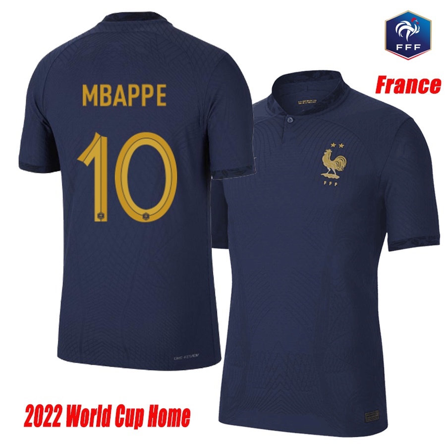 Camiseta De Casa Francia 2022 2023 Azul BENZEMA MBAPPE GRIEZMANN Fan