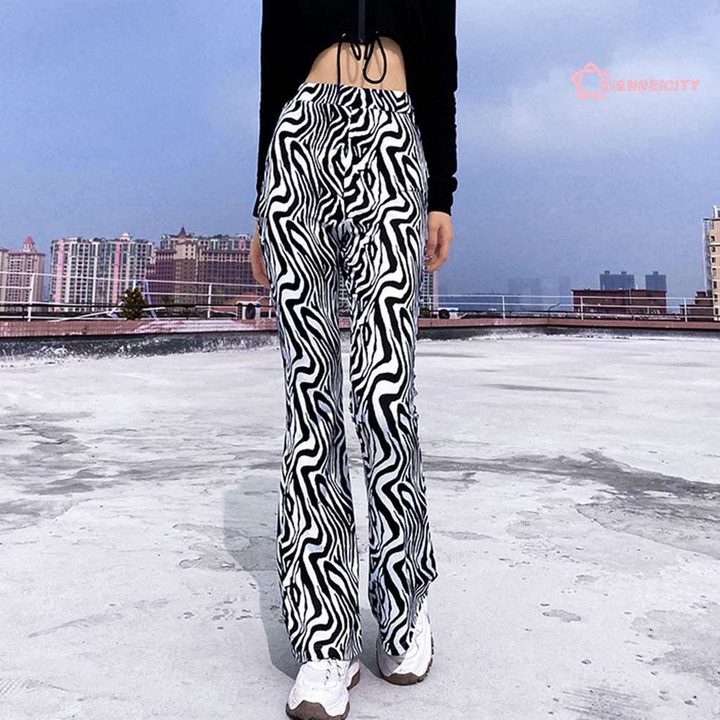 flare pants zebra