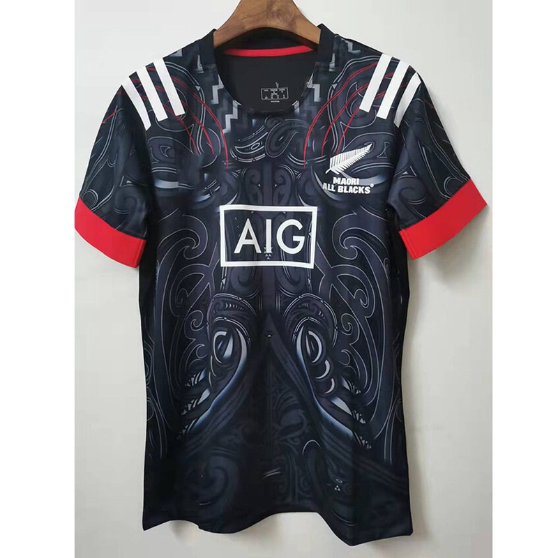 Camiseta de Entrenamiento de Rugby Camisetas para Hombre Maori All Blacks Camiseta Deportiva Hombre/Manga Corta Casual Copa del Mundo JFIOSD Camiseta de Rugby,Nueva Zelanda 