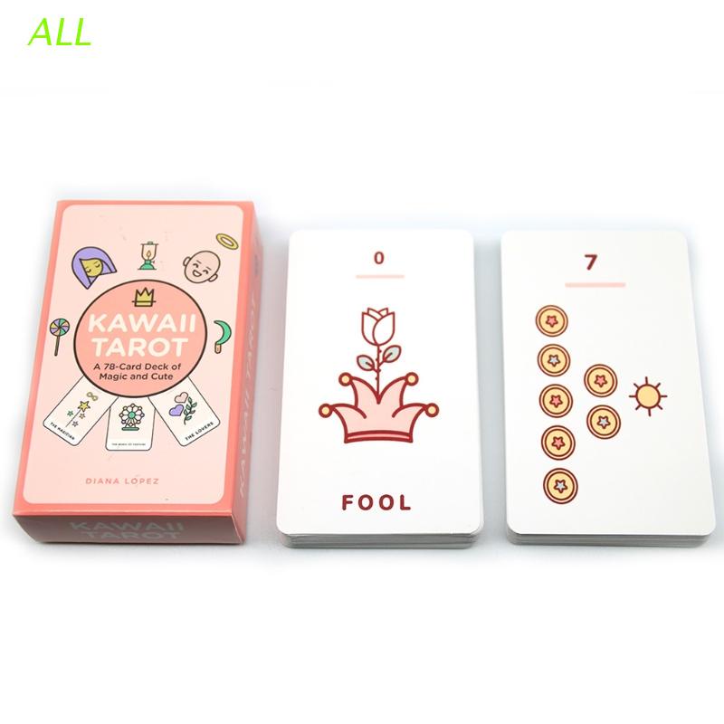 DAOHE 78 Cards Occult Divination Family Playing Full English Oracle Card Tarot Cards Tarot Deck Cat Tarot 
