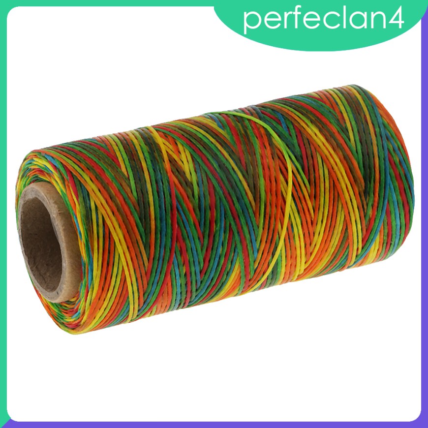 Cordón de hilo encerado plano para costura de piel 1 mm lime green Sourcingmap Crafts 150D 