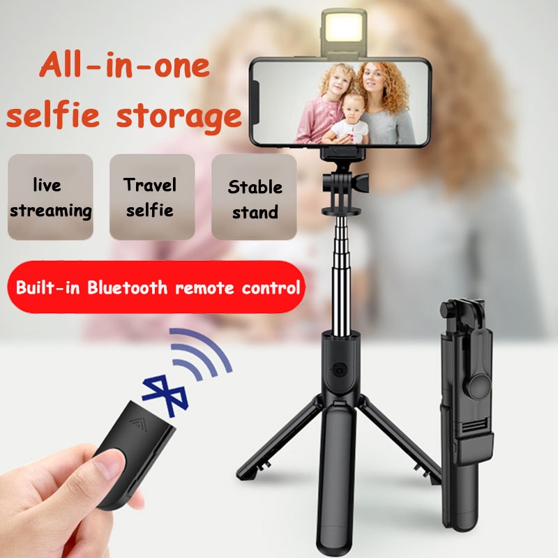 Bluetooth selfie Stick luz mesa con anillo de luz trípode movil para android iphone 