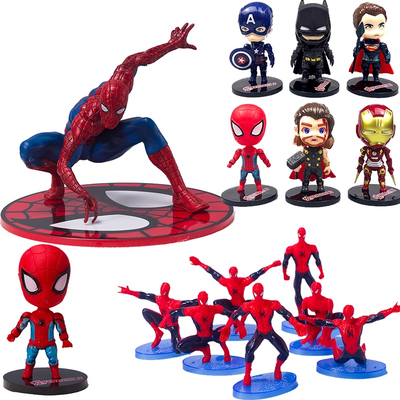 Decoración de pastel de cumpleaños de Avengers para Niños y Fiestas de Cumpleaños Spiderman Mini Figures Figura de Decoración Decoración De Pastel De Superhéroes Cake Topper 