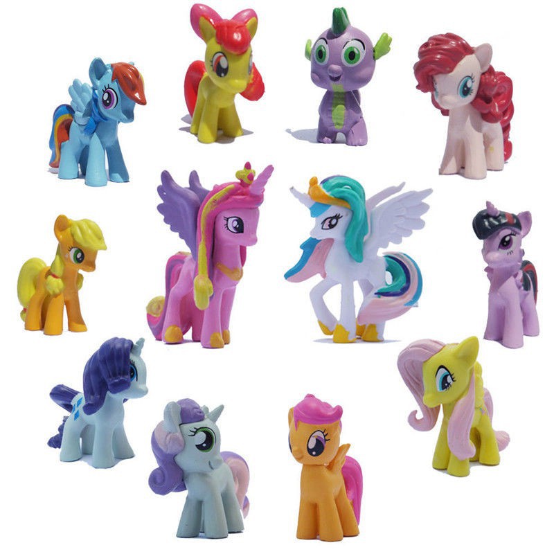 12/1 Piezas My Little Pony Toppers para Tarta PVC Figuras de Acción Infantil 