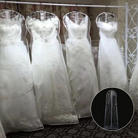 funda protectora de novia vestido de novia vestido de novia a prueba de  polvo cubierta de la prenda extra grande protector de ropa larga  transparente | Shopee Chile