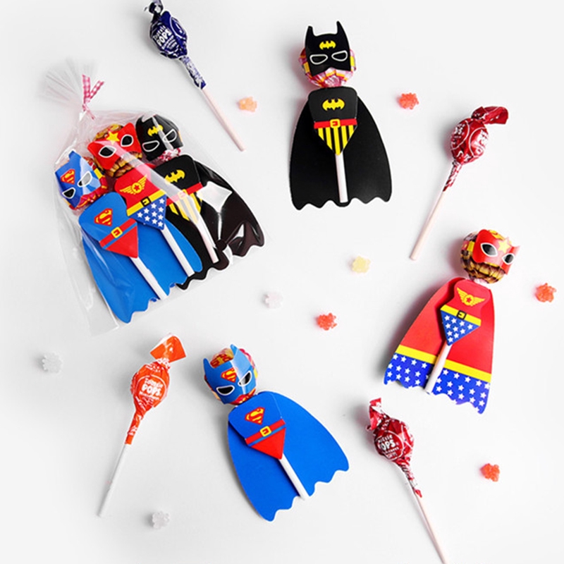 30pcs Superman Batman Dibujo Animado Candy Lollipop Holder Tarjetas De  Decoración Para Niños Fiesta De Cumpleaños Caramelo | Shopee Chile