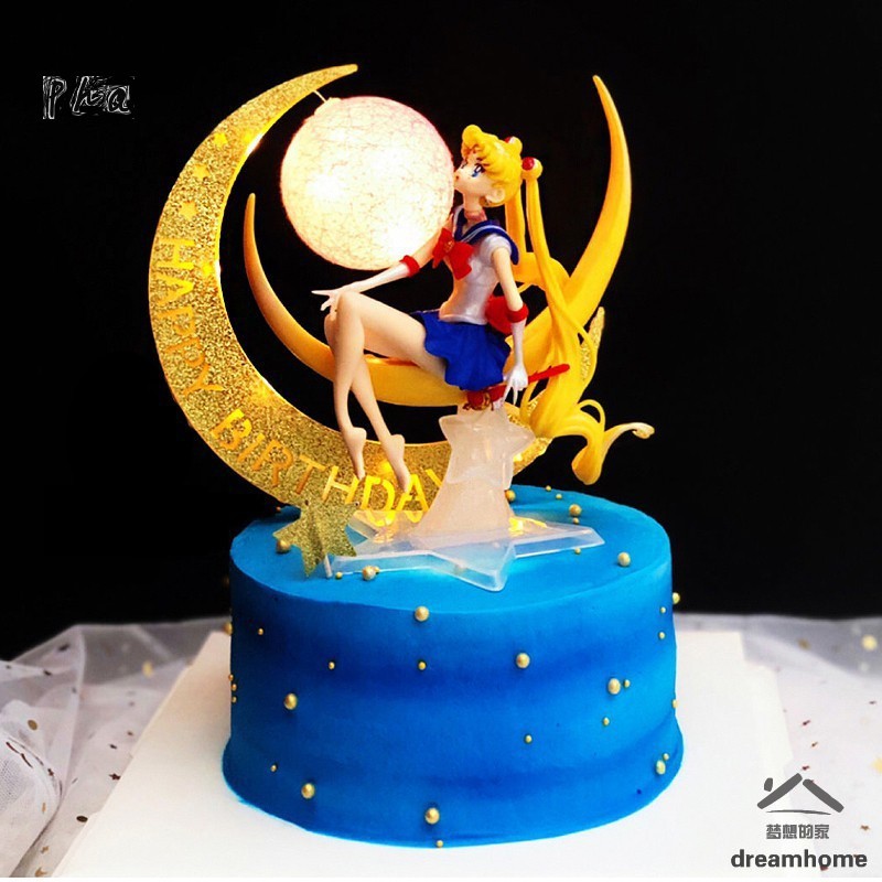  sailor moon decoración de tartas figura de acción juguetes figura para cumpleaños fiesta de navidad pastel