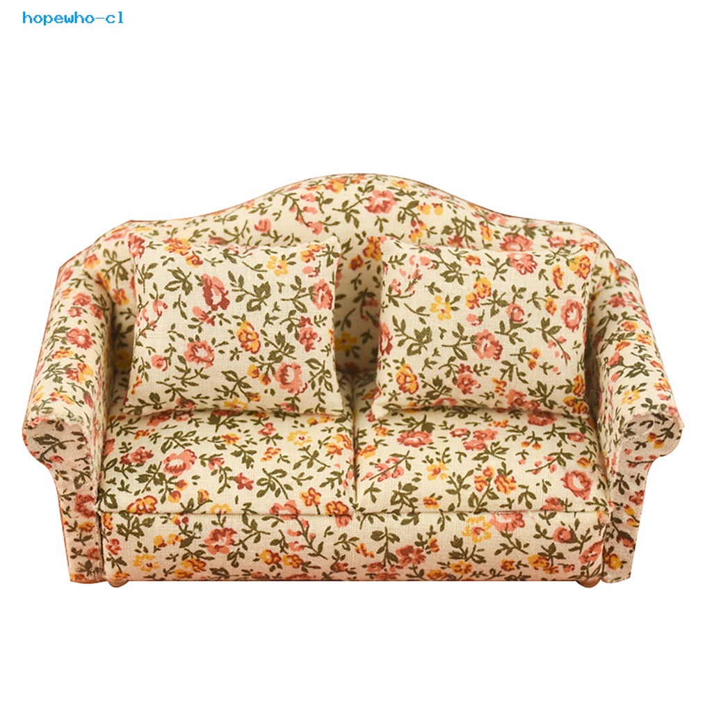 hopewho.cl Casa De Muñecas Miniatura De Madera Sofá Estilo País DIY Floral  Niños Juguete Para Decoración | Shopee Chile