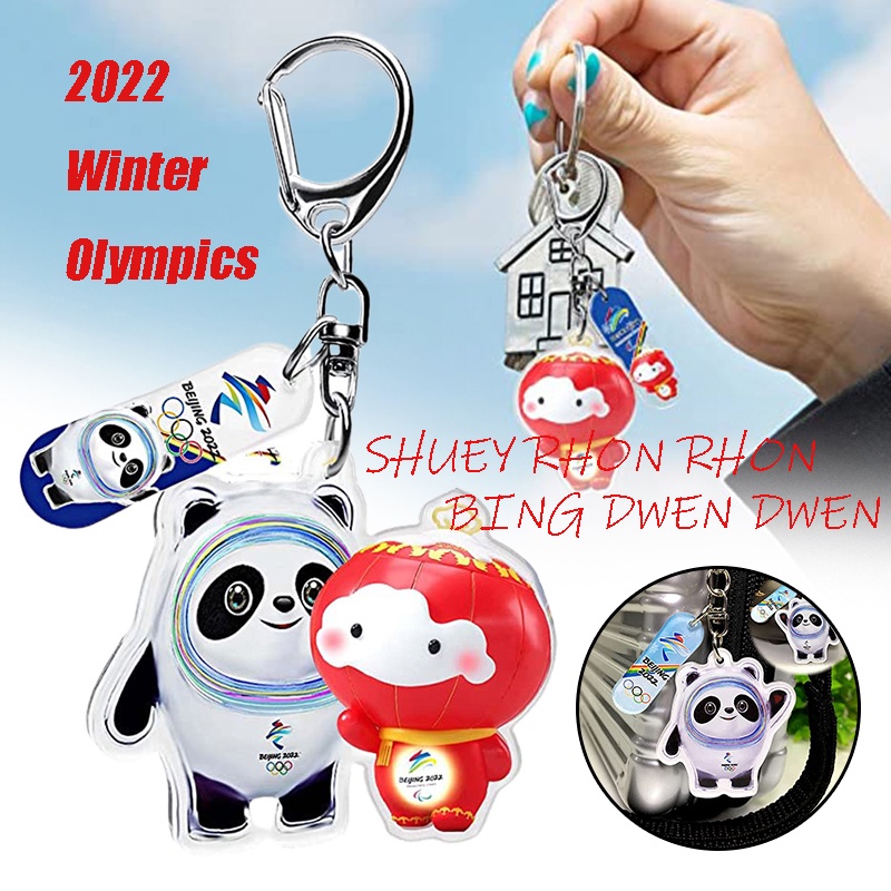 2022 Olimpiadas de invierno Mascota llavero colgante Bing Dwen Dwen Invierno-Olimpiadas 