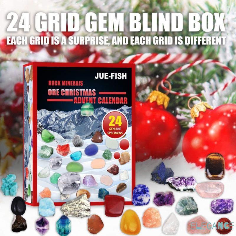 Caja ciega 24 rejilla mineral caja ciega regalo de vacaciones de Navidad hermosa caja ciega 