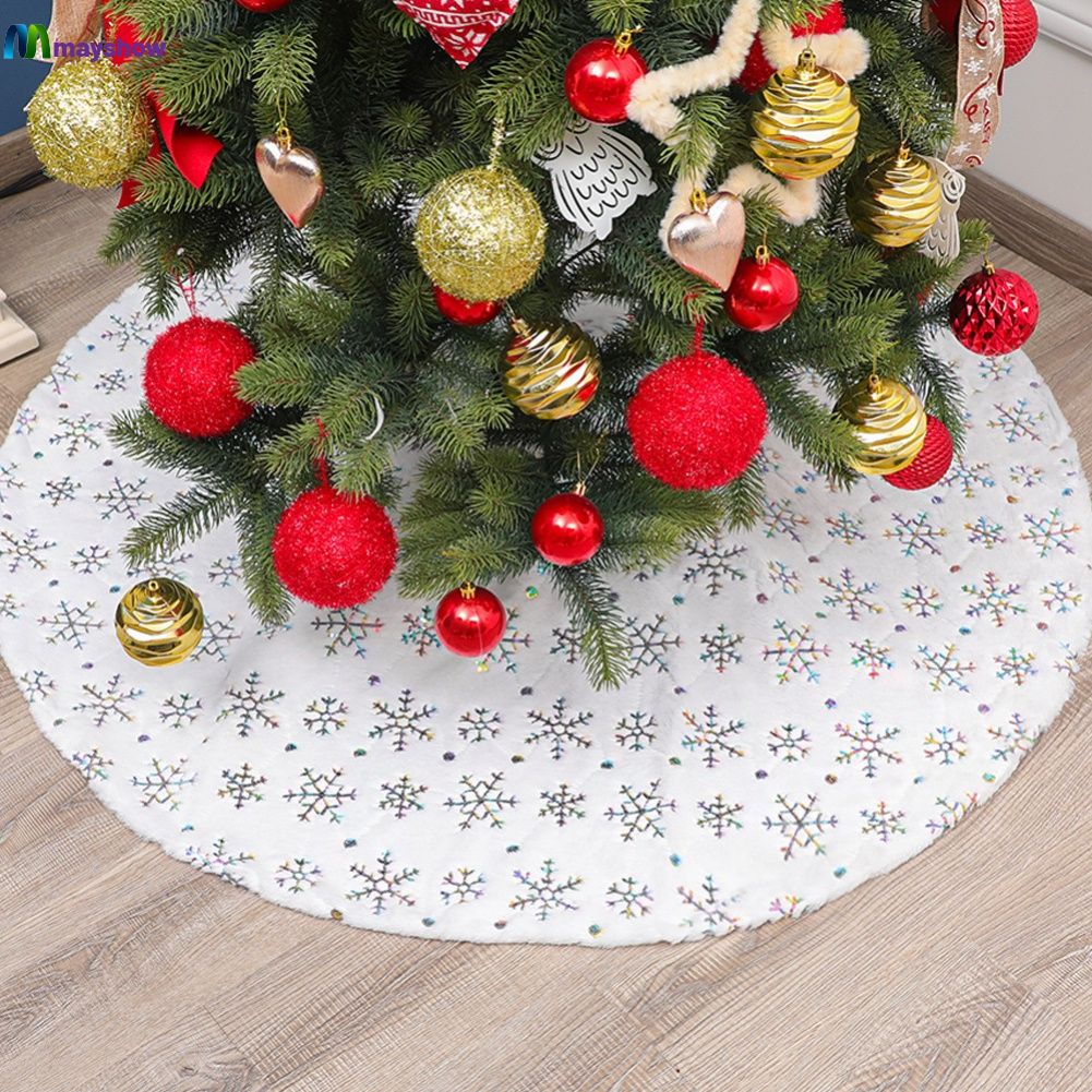 Plush Christmas Tree Skirt,white Christmas Tree Skirt White Snow