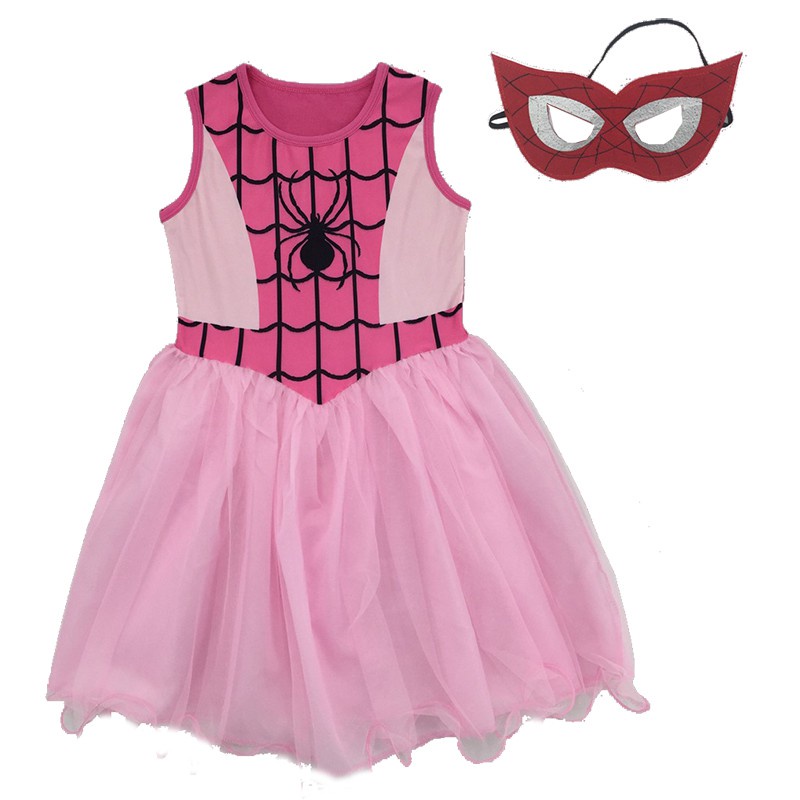 2 Colores Disfraz De Halloween De Los Niños Spider-Man Mujer Con Dibujo 4-9  Años | Shopee Chile