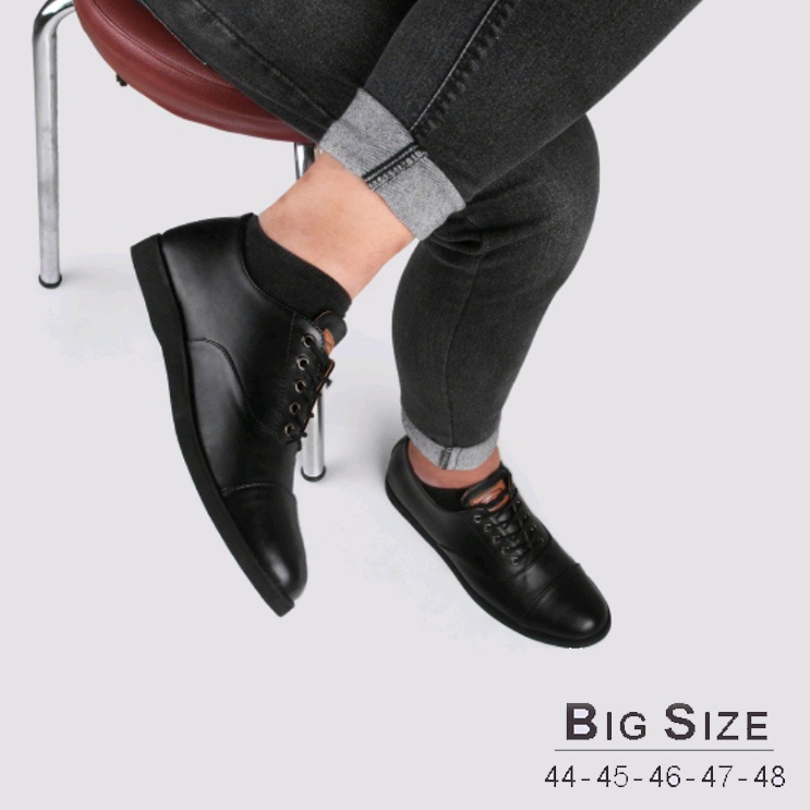 Zapatos de hombre talla grande 43 44 45 46 47 48 | Mocasines de gran tamaño/tamaño Jumbo - Oxford Full negro | Shopee Chile