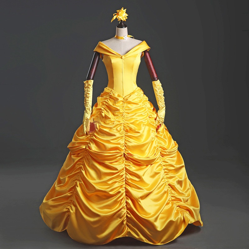 Disfraz de La Bella y La Bestia belle para adultos traje de fiesta de  Navidad amarillo para niños | Shopee Chile