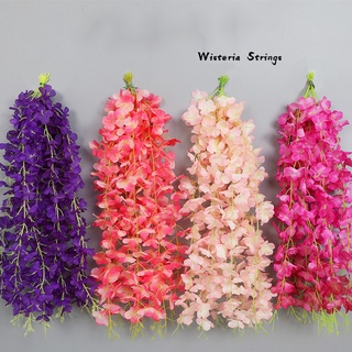 Flor Artificial Wisteria Violeta Hortensias Boda Decoración De Ratán Vid  Plástico | Shopee Chile