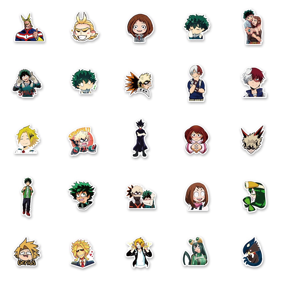 50 pcs my hero academia anime stickers pvc waterproof stickers shopee chile